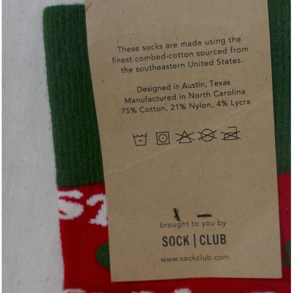 Sock Club Washington Chorus Merry Christmas Sock NWT Made USA Red Green Cotton - Picture 4 of 6